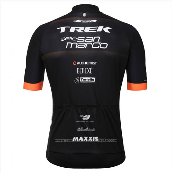 2018 Maillot Cyclisme Trek Selle San Marco Noir Manches Courtes et Cuissard